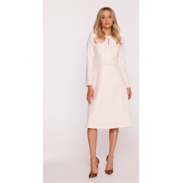 Rochie Midi S414 fildes Maneci lungi - Decolteu rotund - Spate fermoar - Material neted - Captuseala completa