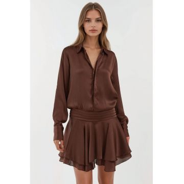 Rochie mini  maro cognac