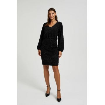 Rochie neagra cu fir metalic