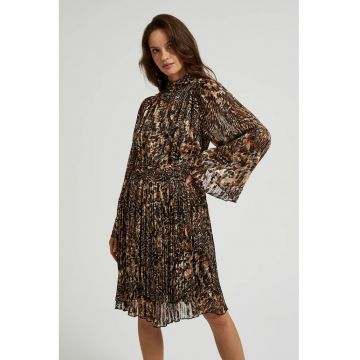 Rochie plissata cu maneci largi neagra