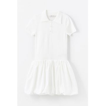 Rochie scurta cu model uni si guler polo