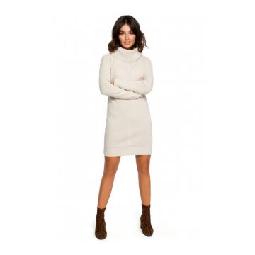 Rochie tip pulover pe gat - Acril - Bej -