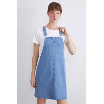 Sarafan din denim cu buzunare