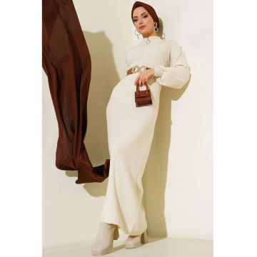 Rochie -  BigDart - Tricot - Crema naturala -