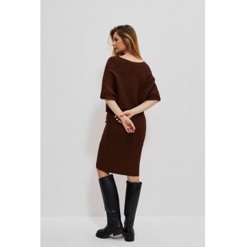 Rochie calduroasa  maneca 3/4 - croi liber - maro