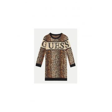 Rochie cu animal print si print logo