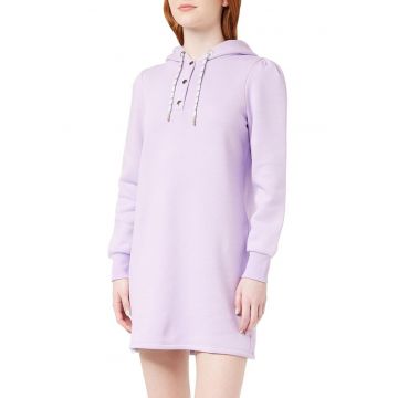 Rochie de dama -  mov - bumbac si poliester - cu gluga - design simplu - nou cu defect -