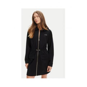 Rochie din amestec de poliamida cu logo discret si fermoar