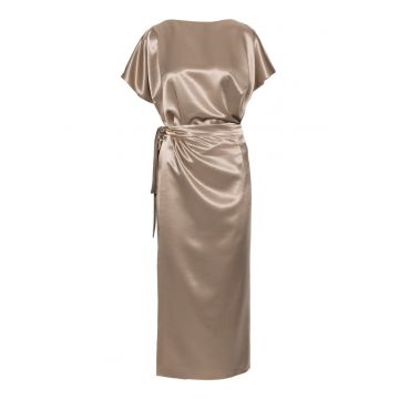 Rochie din satin cu cordon