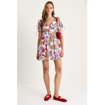 Rochie  LUCCI - cu imprimeu - magenta - jerseu