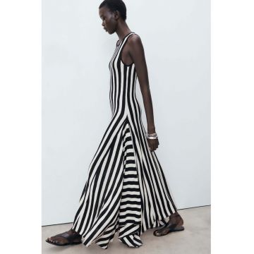 Rochie lunga asimetrica in dungi