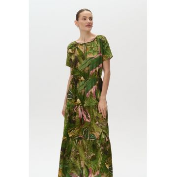 Rochie maxi cu model tropical