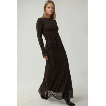 Rochie Maxi -  Dantela - Guler Rotund - Maro - Jerseu