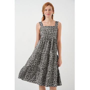 Rochie maxi - HiCCUP - gri carbune - textil