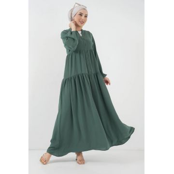 Rochie Maxi -  Relaxed Fit - Textil - Verde Smarald -