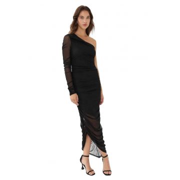 Rochie maxi -  Slim fit - Negru - Poliamida/Elastan