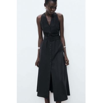 Rochie midi cu buzunare laterale