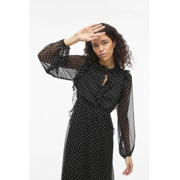 Rochie midi cu croiala A si buline