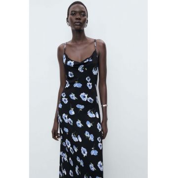 Rochie midi cu decolteu drapat