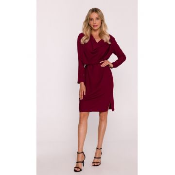 Rochie midi cu decolteu drapat