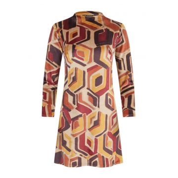 Rochie midi cu imprimeu geometric