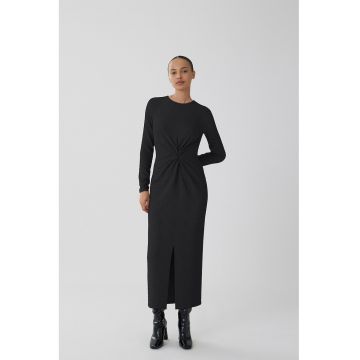 Rochie midi cu slit frontal