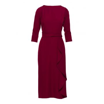 Rochie midi cu volan decorativ