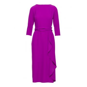 Rochie midi cu volan decorativ