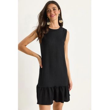 Rochie midi  cu volane - negru