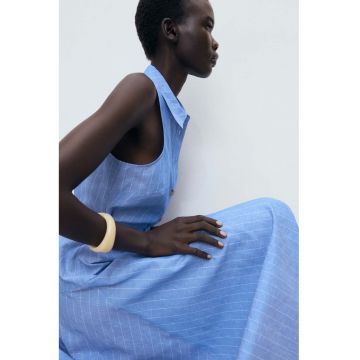 Rochie midi din amestec de in