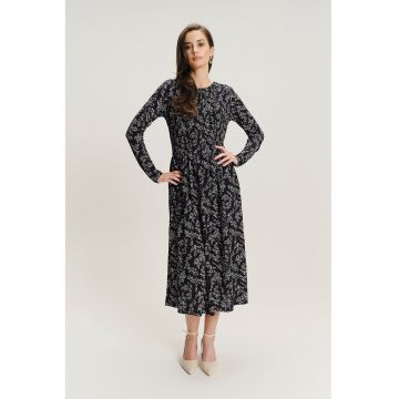 Rochie midi din amestec de modal cu model