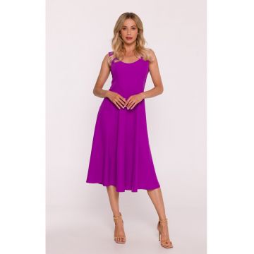 Rochie midi evazata fara maneci