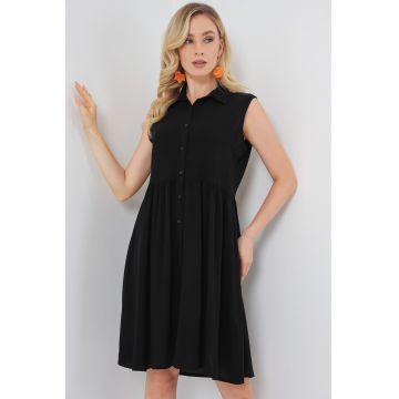 Rochie midi HiCCUP fără mâneci cu nasturi