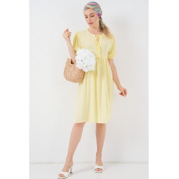 Rochie midi HiCCUP - galben mustar - textil