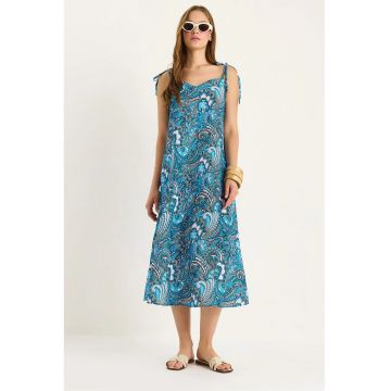 Rochie midi -  LUCCI - albastru - textil