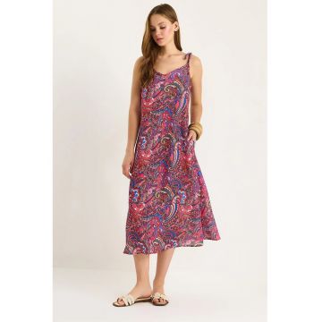 Rochie midi  LUCCI - roz - textil