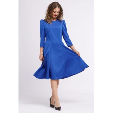 Rochie midi plisata cu buzunare laterale