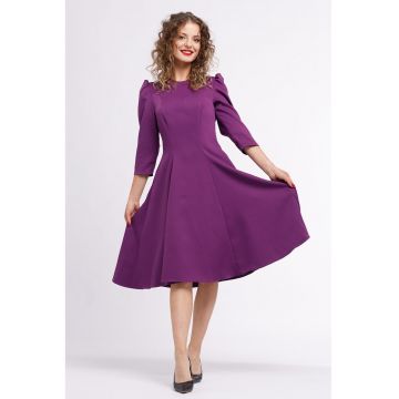 Rochie midi plisata cu buzunare laterale