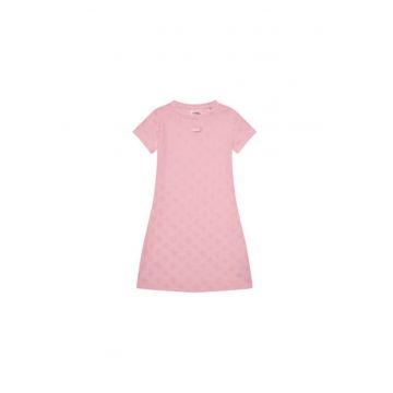 Rochie scurta din amestec de bumbac cu model logo