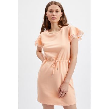 Rochie uni cu maneci scurte