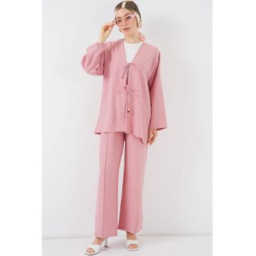 Compleu dama HiCCUP - decolteu in V - viscoza/in - roz