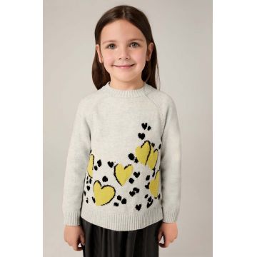 Mayoral rochie din amestec de lână pentru copii culoarea verde, mini, evazată, 4925