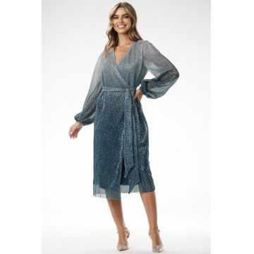 Midi Rochie Maneca lunga - Dreapta - in V A702