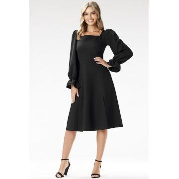Midi Rochie Maneca lunga - Drept A695