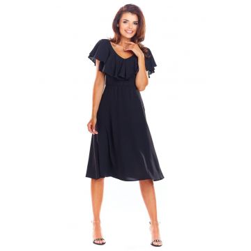 Midi Rochie Maneca scurta - Evazat A304