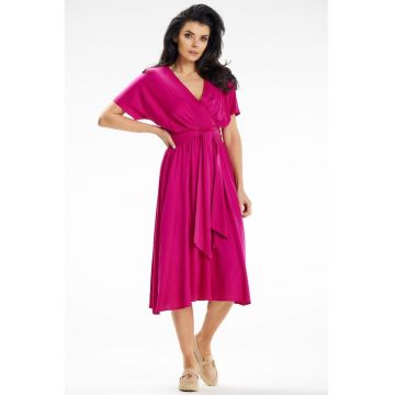 Midi Rochie Maneca scurta Lejer A642