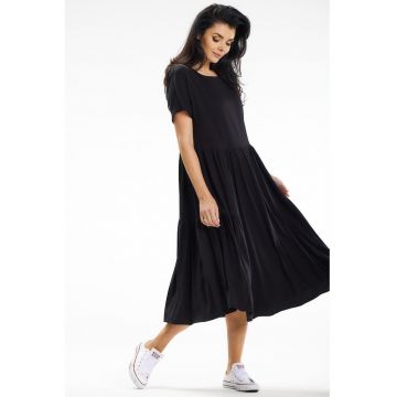 Midi Rochie Maneca scurta Viscoza Casual A639