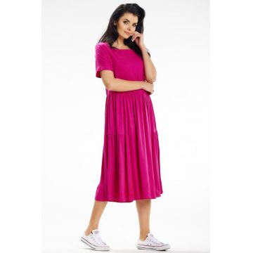 Midi Rochie Maneca scurta Viscoza Casual A639