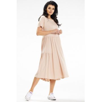 Midi Rochie Maneca scurta Viscoza Casual A639