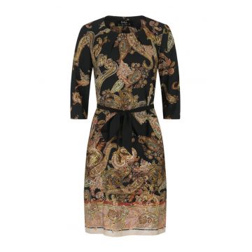 Rochie cu imprimeu paisley si maneci 3/4